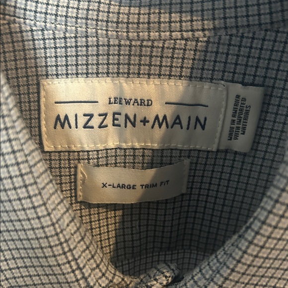 Mizzen+Main Blue Checkered Dress Shirt - Picture 3 of 6